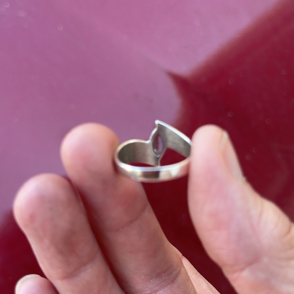 Aquamarine & Abalone Ring on Sterling Silver! - Picture 4 of 5